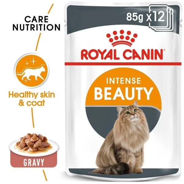 ROYAL CANIN SENSIBLE Trockenfutter 10kg + INTENSE BEAUTY Nassfutter 48x85g