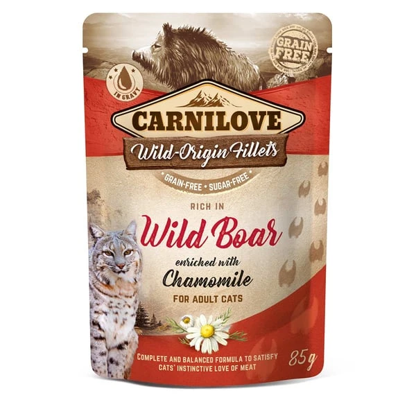 Carnilove Cat Pouch Ragout - Wild Boar enriched with Chamomile