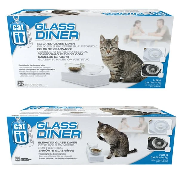 Catit Doppelnapf Glass Diner