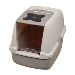 Catit Katzentoilette Mit Abdeckung Grau
