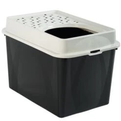 Rotho MyPet Katzentoilette Eco BERTY Schwarz/weiß